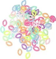 TEHAUX 600pcs Acrylic Linking Rings, Chain Rings Colorful Quick Link Connectors Plastic Oval Clips for Earring Necklace Jewelry Making Purse Chain Keychain Charms