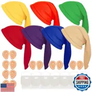 Geyoga 21 Pcs Dwarf Costume Hats with Fake Beard, Fake Ears for Halloween Chr