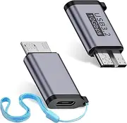 Duttek Micro B to USB C Adapter 10Gbps, USB C to Micro B Cable Adapter, Micro B Male to USB C 3.2 Female Adapter for Hard Drive Cable for External Hard SSD Drive, Tablet, Phone, Laptop, 2 Pack