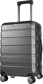 [KROSER] Hardside Expandable Carry On Luggage with Spinner Wheels & Built-in TSA Lock, Durable Suitcase Rolling Luggage, Carry-On 20-Inch, Steel Grey, 14.1 x 8.8 x 21 inches