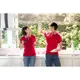 【LEIDOOE】76262 深紅搭配線條假兩件女款短袖POLO衫