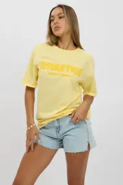 Yellow Graphic Tee Short Sleeve - Size XS, Women's Graphic Tee
