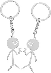 [FRCOLOR] 2pcs Doodle Pendant Keychain Holder for Women Stainless Steel Cute Bag Hanging Ornament Versatile Key Chain for Backpacks and Accessories