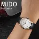 【MIDO 美度】M0244073603100 優雅白金 無字時尚 質感真皮 白黑 腕錶 手錶 40mm(防水50米)