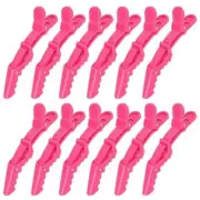 Alligator Hair Clips Set - 12Pcs Sectioning Clips for Professional Hot Pink