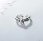 Simulated Antique Eagle Silver SP Band Adjustable Toe Ring
