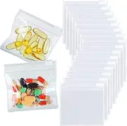 18 Packs Pill Pouch Bags BPA Free Pill Bags 12mil 3 x 2.75 Inch Transparent Small Zip Bags Reusable Drug Bags Seal Zipper Pill Pouches for Travel Medicine Organizer, Jewelry, Small Craft Pieces