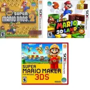 New Super Mario Bros. 2 & 3D Land & Maker 3DS Brand New Game Bundle (Sealed)