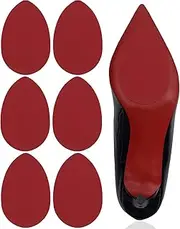 Dr. Shoesert Non-Slip Shoes Pads Adhesive Shoe Sole Protectors, High Heels Anti-Slip Shoe Grips (Red - 3 Pairs)