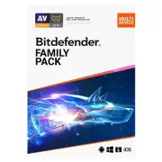 Bitdefender Family Pack 2025 200MB VPN 15 PC Devices 1 Year (CARD BY POST)