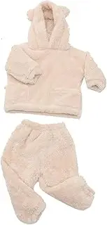 [ESOMAVRIX] 1 Set 's Homewear Fleece Pajamas Nighties Sleepwear Bundle Clothing Nightwear Clothes Thermal Nightgown Warm Night Gown Clothes Beige/426