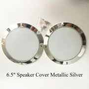 ABS Frame White Mesh Grill Car Audio DJ PA 6.5" Speaker Cover Metallic Silver