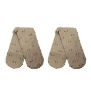 2x Belle Tuft CTTN Double Oven Glove 90x18cm Cooking Mitt Pot Holder Burnt Olive