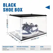 5PC Black Stackable Shoe Display Box Hard Acrylic Sneaker Storage Containers Case