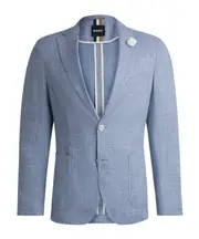 Boss Hugo Boss Micro-Patterned Slim Fit Blazer EU46 light blue