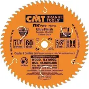 CMT P07060 ITK Plus Ultra Finish Saw Blade, 7-1/4 x 60 Teeth, 10° ATB+Shear...