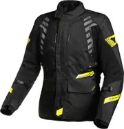 Macna Ultimax waterproof Ladies Motorcycle Textile Jacket, black-yellow, Size XL for Women Black Yellow