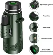 *Pankoo 40X60 HD Monocular Telescope - Scope for Bird Watching, Hiking, Concert