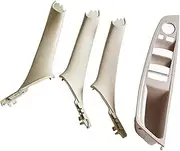 MEXWLOP 4 7PCS Set Right Hand Drive RHD, for BMW, 5 Series F10 F11 520 525 Red Wine Gray Car Interior Door Handle Inner Panel Pull Trim 51417225851 Car Door Panel Handle(Oyster-4Pcs)