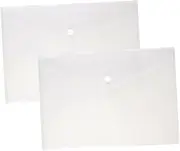 GANAZONO 24Pcs Clear Polypropylene Document Folder with Snap Button Transparent Envelopes for Secure Storage for Office School and Home Organization