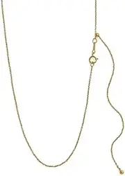 [JewelryWeb] 14/20 Gold Filled Adjustable Cable Chain 1.2mm a 3mm Slide Bead Spring-Ring Closure is Up to 56 Centimeters Chain Necklace for Women and Men
