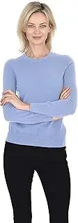 [Cashmeren] Crew Neck Pullover 100% Cashmere Long Sleeve Sweater for Women