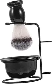 1 Set Men Shaving Kit with Nylon Brush and Mixing Bowl Portable Soft Bristles for Gentle Daily Shaving Includes Reliable Stand and Bowl for Travel Use