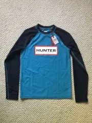 HUNTER x TARGET Kids' Large Blue Navy Long Sleeve Swim Shirt, Rash Guard NWT