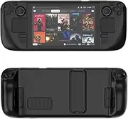 Protective Case with Kickstand for Steam Deck, Cover Protector with Full Protection, Shock-Absorption and Anti-Scratch Design, Carrying Case (Black)