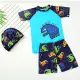 【Mesenfants】兒童泳裝 兒童泳衣泳褲卡通恐龍圖案三件套組