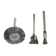 New Silver Wire Brush Power Tool With Rod 3Pcs/Set Polishing Stainless Steel
