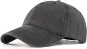 Vintage Cotton Washed Baseball Caps Unstructured Medium-Large Black(washed 02)