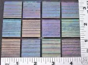 1" x 1" ACCORDION TEXTURE ON CLEAR IRIDIZED BULLSEYE 3mm THICK GLASS 90 COE