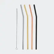 4 Pack Multi Colour Metal Straws