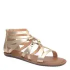Madeline Girl Woke Gold Fashion Caged Design Open Toe Zipper Flat Sandals