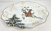 Williams Sonoma Twas the Night Before Christmas Reindeer Oval Scalloped Platter
