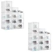 24PCS Shoe Storage Box Sneaker Display Case Clear Plastic Boxes Extra Large Stackable Organiser