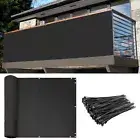 35'' Tall Balcony Privacy Fence Screen Deck Patio Shade Shelter Cover Black