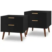 ALFORDSON 2x Bedside Table Black