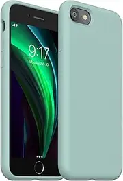 OUXUL iPhone SE 2020 Case,iPhone 7/8 Phone case,iPhone 7 case Liquid Silicone Gel Rubber Phone Case,iPhone SE 2020/8/7 4.7" Full Body Slim Soft Microfiber Lining Protective Case (Light Mint)