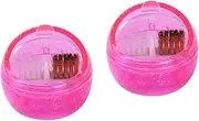 Healvian 2pcs Portable Nail Art Set Grinder Brush Cleaner Box Soft Hard Nail Brushes Quick Cleaning Compact Lightweight for Manicure