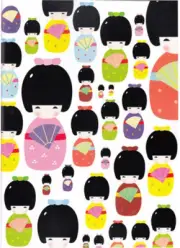 NEW Kokeshi Japanese Dolls A4 Size Notebook