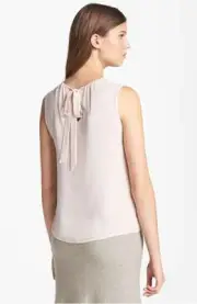 $225 New TORY BURCH Tanya Top BLUSH Nude Pink Champagne Blouse Chiffon SILK 4 6