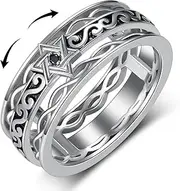 [Yorionke] Star of David Ring 925 Sterling Silver Star of David Jewelry for Women Men Star of David Gifts, 7, Sterling Silver, No Gemstone
