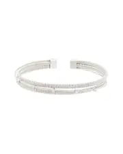 Meshmerise 0.05 ct. tw. Diamond 18K Gold Over Silver Bangle Bracelet