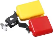 SWOOMEY Jam Block Drum Bells Set Dual Mounted Cowbell and Sambago Bell for Percussion Instruments Lightweight and Portable for School Bands and Drum
