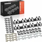 A-Premium 16Pcs Aluminum Shaft Mount Rocker Arms Kit with Needle Bearings Compatible with Chevy SBC(Small Block) 262-400 AFR 190-195-210, 1.6 Ratio