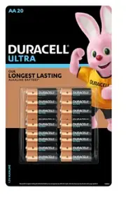 Duracell Ultra AA Battery 1.5V Long Lasting Alkaline Batteries - 20 Pack