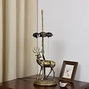 Tiffany Style Table Lamp Base Replacement Only 23 Inch Height Resin Elk Lamp Base Fit for 16 Inch Tiffany Style Stained Glass Lampshades (No Shade) KeYJ