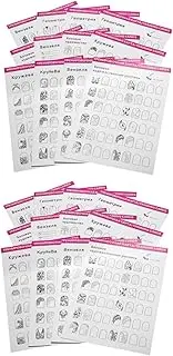 Beavorty Manicure Training Cards Set 24 Sheets White Nail Art Learning Book Professional Practice Supplies